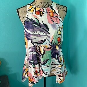 Anthropologie HD In Paris Floral Fit Flare Blouse Top 6